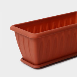 Ящик балконный для цветов «Фелиция», 7 л, 40×18×16 см, пластиковый, цвет терракотовый