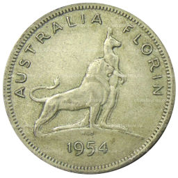 1 флорин (2 шиллинга) 1954 года Австралия  Королевский визит Елизаветы II