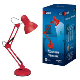 TLI-221 RED E27 Светильник настольный. Цоколь Е27. 60W. Механический выключатель. Красный. ТМ Uniel