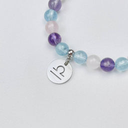 Браслет для "Весов" из Аквамарина,Аметиста и Розового кварца 17 см