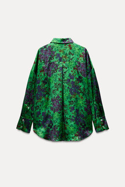 SATIN FLORAL PRINT SHIRT - Zara фото 3