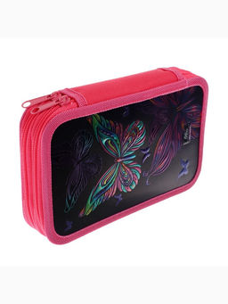 Пенал школьный, 2 секции, 12.5×20.5×4 см «Бабочки»