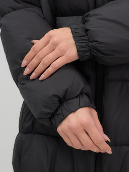 Куртка женская зимняя на резинке большого размера черного цвета 7619Ch - Visdeer фото 13