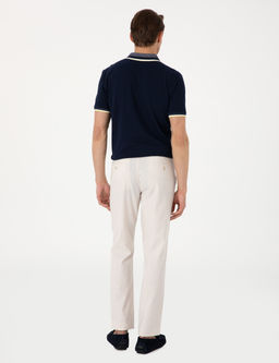 Bej Slim Fit Keten Kar___ml_ Pantolon