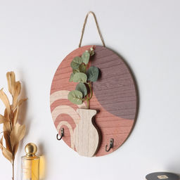 Настенные крючки декоративные Абстракция. Цветок и ваза, дерево, 1.5?23.4?23.4 см