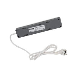 S-GSR3-1,5 U2C1 WHITE/GREY Сетевой фильтр серии Standard, шнур 1,5м (Пвс 3х0,75), 3 гнезда, с/з, 2USB+1TYPE C, 10A, 2500Вт. Белый/серый. TM Uniel