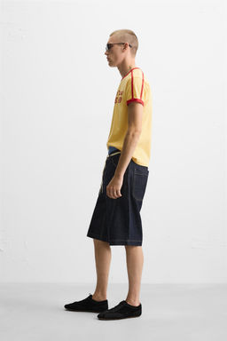 SLOGAN T-SHIRT WITH CONTRAST RIB - Zara фото 4
