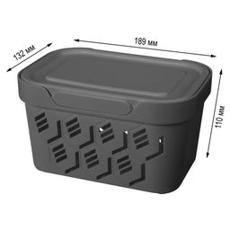 Ящик универсальный с крышкой "DELUXE", 1,9 л, 189*132*110 арт. С32335