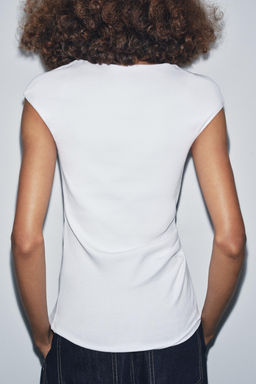 RIBBED DRAPED TOP - Zara фото 2