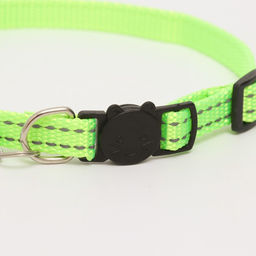 Ошейник кошачий светоотражающий, с серебряным бубенчиком, 19-32 х 1 см, зелёный - Пижон фото 2