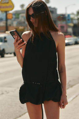 VESTIDO HALTER GLOBO / Negro - Zara фото 8