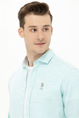 Мужская мятная рубашка с длинным рукавом - U.s. polo assn фото 9
