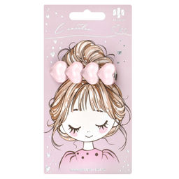 Заколка для волос зажим, арт. 71792 / 10 СЕРДЕЧКИ (в наборе: 1шт., 6 см, черный металл, эпоксидная