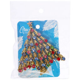 Цена за 3 шт. Брошь "Зимняя сказка - Ёлочка" 7*6,2см