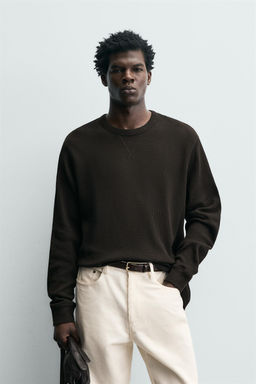 WAFFLE-KNIT TEXTURE T-SHIRT - Zara фото 2