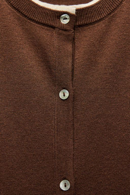 KNIT CARDIGAN WITH CONTRAST TRIMS - Zara фото 7