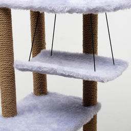 Комплекс для кошек с когтеточкой, угловой, с гамаком, 48×48×171 см, серый