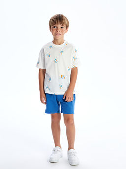 Bisiklet Yaka Desenli Penye Erkek Bebek Ti??rt