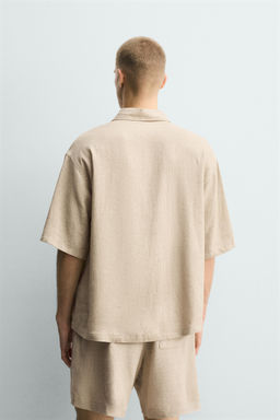 CAMISETA PUNTO CUELLO PANADERO ALGOD?N - LINO / Marr?n - Zara фото 11