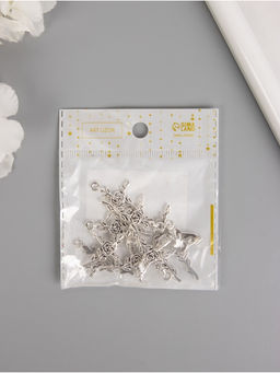 Набор декоративных элементов для творчества Роза и крест, металл под серебро, 10 шт., 3.42.30.2 см - Арт узор фото 4