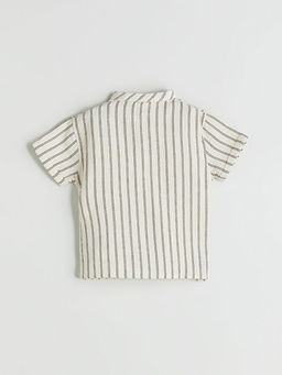 Hakim Yaka ?izgili Erkek Bebek G?mlek