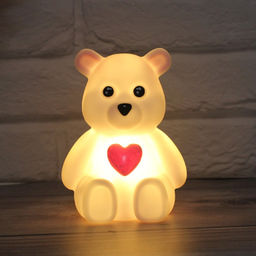 Ночник iLikeGift "Teddy heart", white (11*6.5 см)