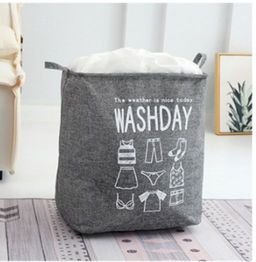 Корзина для вещей на завязках "Washday" серая