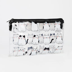 Косметичка на молнии, цвет прозрачный/чёрный