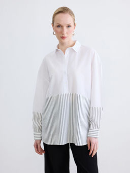 ?izgili Oversize Kad?n G?mlek Tunik