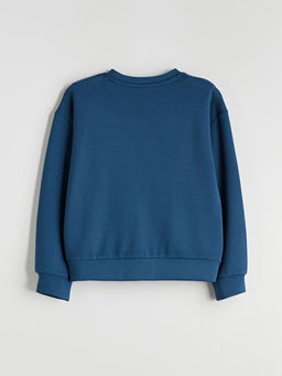 Bask?l? K?z ?ocuk Sweatshirt