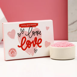 Цена за 4 шт. Соль для ванны Love, 100 г, аромат клубники, Чистое счастье