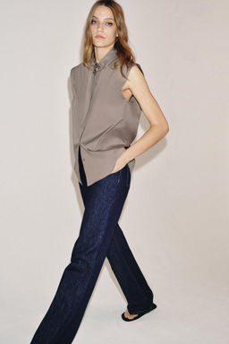 CAMISA RAYAS LAZADAS ZW COLLECTION / Gris
