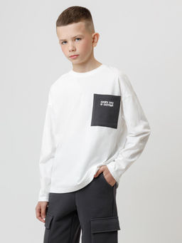 КР 302847/молочный 0602 к602 лонгслив (футболка дл.рукав) для мал