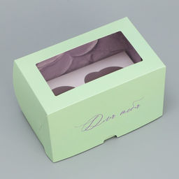 Цена за 5 шт. Коробка для капкейков, кондитерская упаковка двухсторонняя, 2 ячейки, «Для тебя», 16 х 10 х 10 см