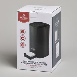 ПОДСТАВКА ДЛЯ НОЖЕЙ AGNESS С ТОЧИЛЬНЫМ КАМНЕМ 13,6*14,6*23 СМ фото 4