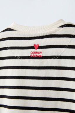 STRIPED EMBROIDERED T-SHIRT - Zara фото 6