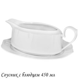 118-146 Соусник 450мл с блюдцем RESTO в под.уп.(х24)Фарфор - Lenardi фото 2