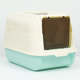 Туалет закрытый, 36×51×34 см, с откидным верхом, пластик, голубой