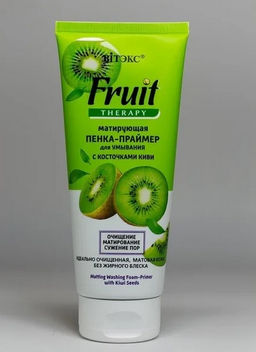 Fruit Therapy Пенка-Праймер матирующая для умывания с косточками Киви, 200 мл