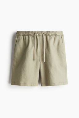Pantal?n corto en mezcla de lino Relaxed Fit