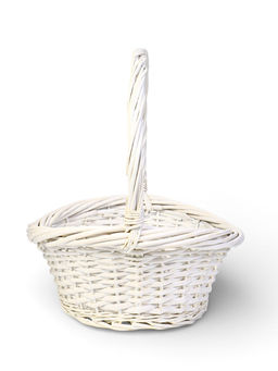 Корзина плетёная для хранения Folia, с ручкой, белая, набор 3 шт.