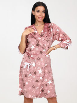 131 ХАЛАТ ЖЕНСКИЙ (Звёзды (сухая роза)) - А-дина фото 3