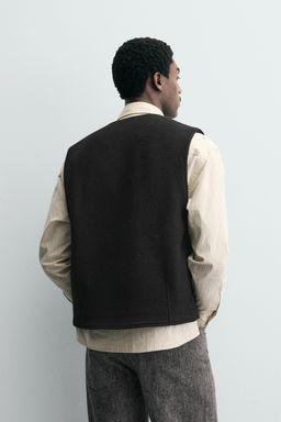 BOUCL_ TEXTURE GILET WITH WOOL - Zara фото 3