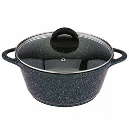 Кастрюля с антипригарным покрытием 3л, д24см "Сияние Green", h11,5см, s0,4см, литые ручки, стеклянная крышка с пароотводом, форма "Классик волна", подарочная упаковка (Россия)