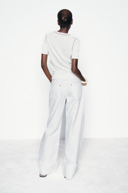 PLAIN KNIT TOP WITH CONTRAST TRIMS - Zara фото 11