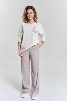 Джемпер AVE RARA 2178 светло-бежевый меланж  фото 4