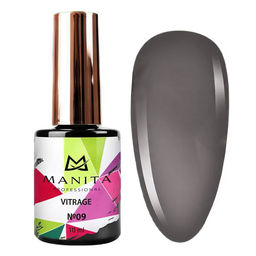 Manita Professional Гель-лак для ногтей c эффектом витража / Vitrage №09, черный, 10 мл фото 6