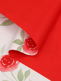 Цена за 20 шт. Пленка для цветов и букетов «Цветы», красная, 57×57 см