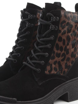 01-DMD-D269 BLACK/LEOPARD Ботинки демисезонные женские (натуральная кожа, байка)