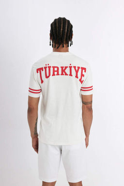 DeFactoFit Стандартная посадка с круглым вырезом Футболка с короткими рукавами и принтом T_rkiye Athlete  фото 7